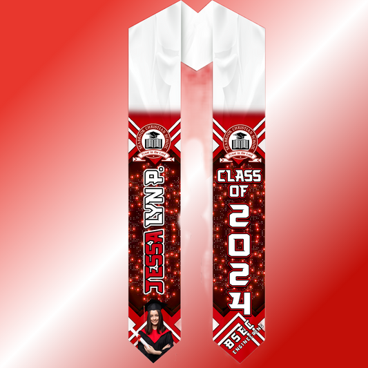 Red and Black Graduation Stole