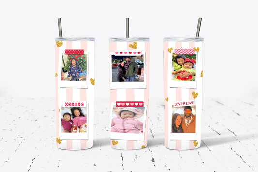 Pink and Gold Polaroid 20 oz Sublimated Tumbler